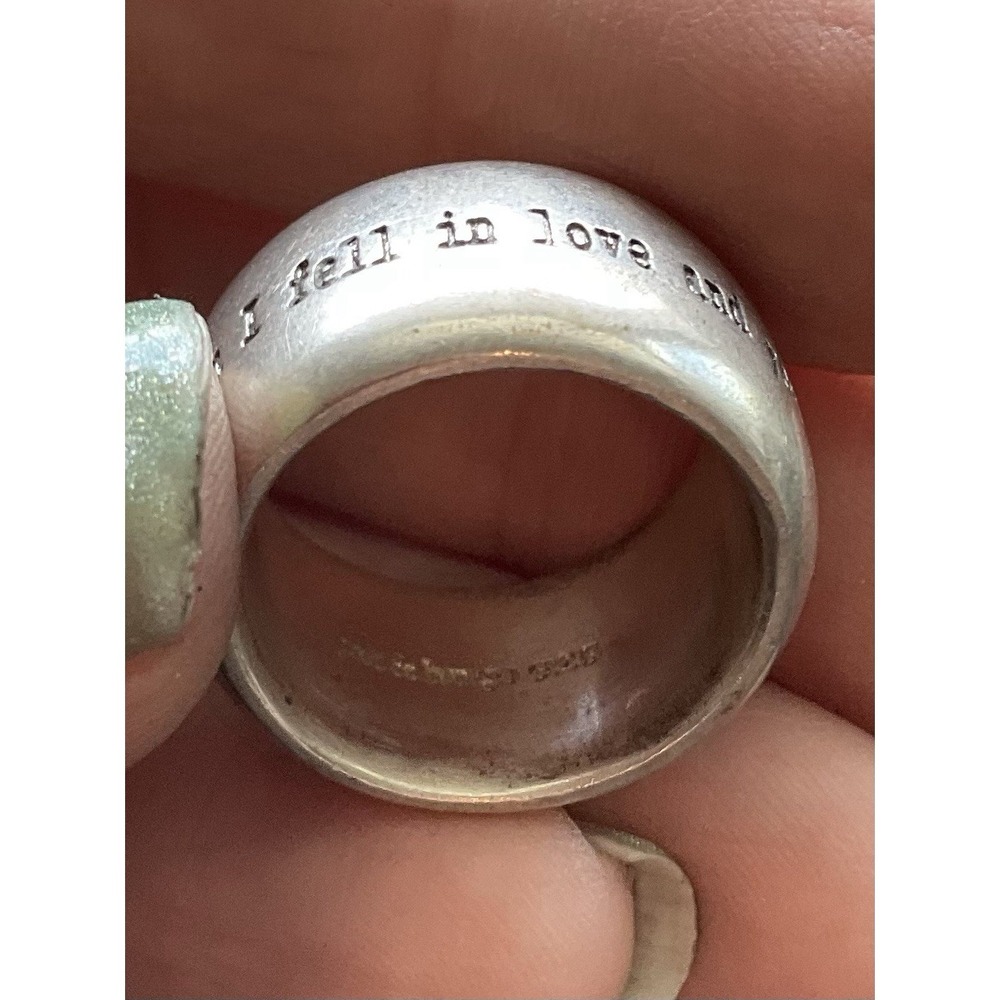 Signed 925 Sterling Silver Ring Size 7 Engraved When I Saw You I Fell In Love - Picture 2 of 8